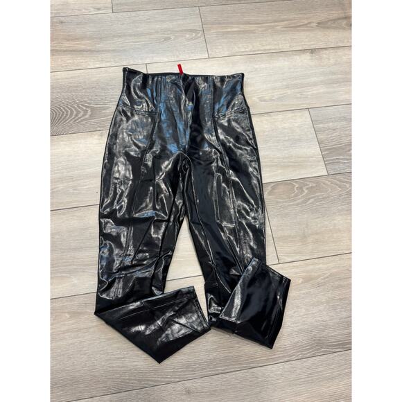 SPANX FAUX PATENT LEATHER LEGGINGS XL - Picture 3 of 8